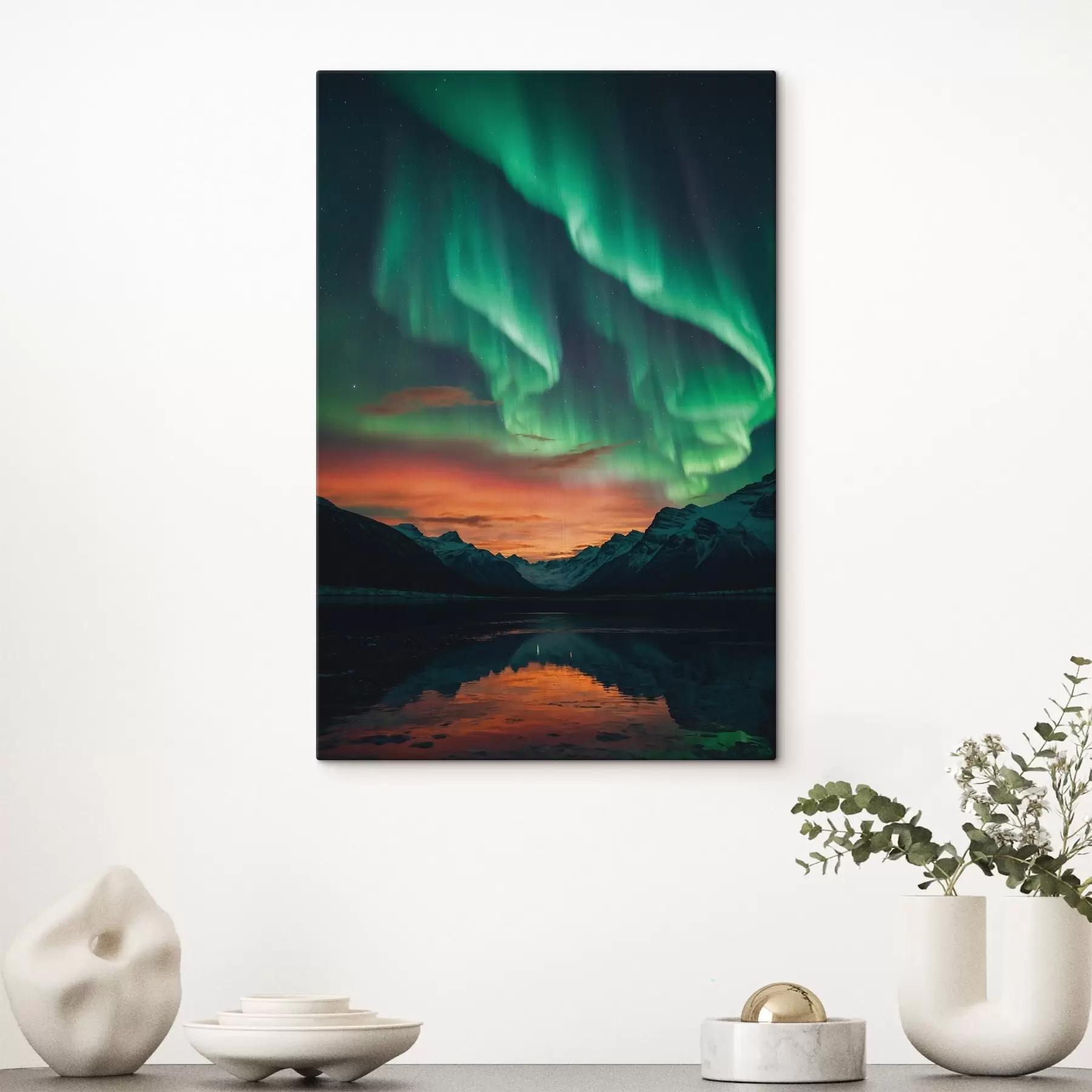 Fototapeta Zorza polarna nad górami s41783