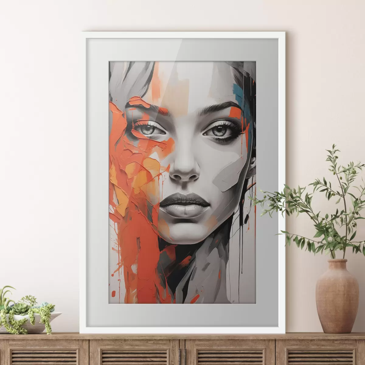 Plakat Twarz dziewczyny w stylu malarstwa olejnego f41764