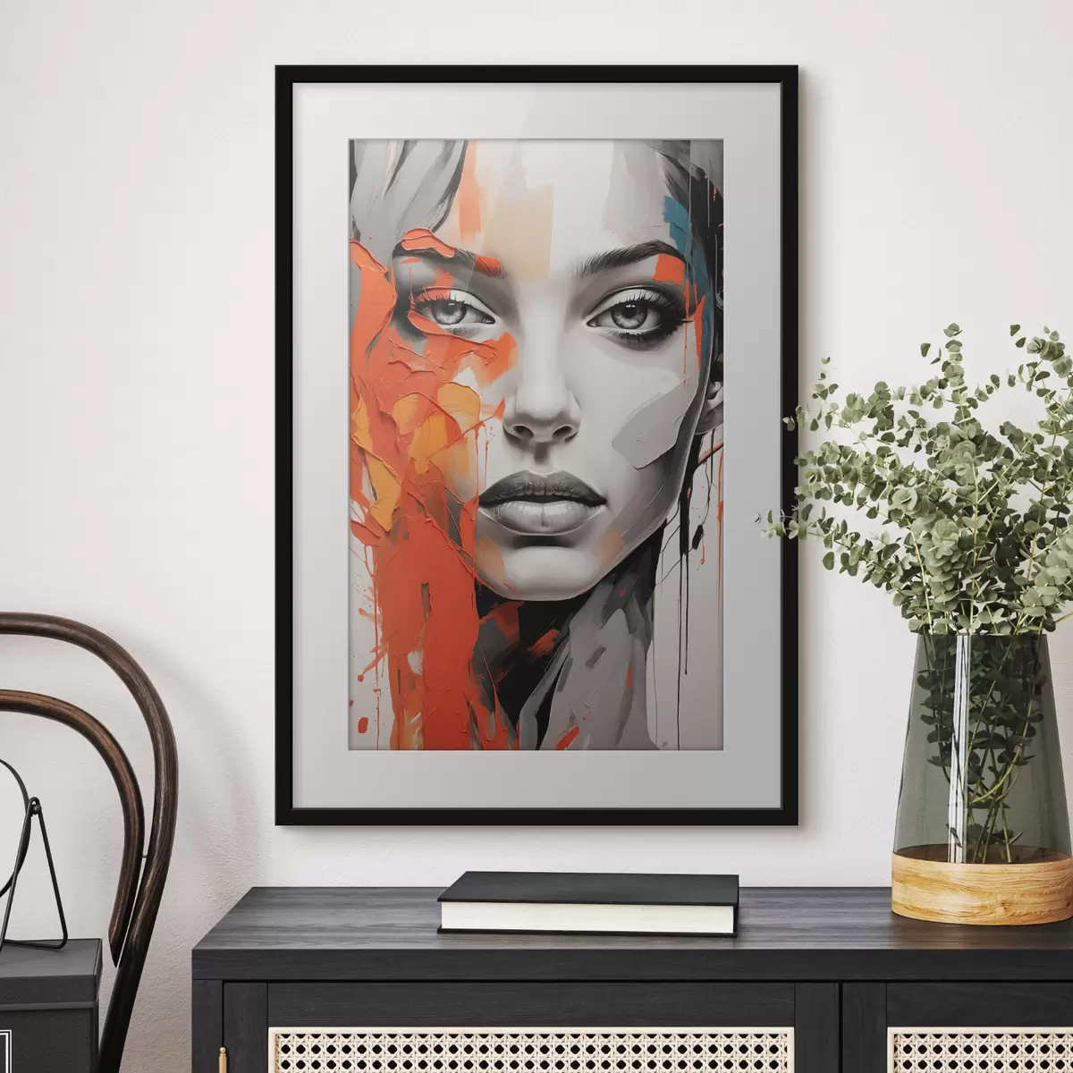Plakat Twarz dziewczyny w stylu malarstwa olejnego f41764