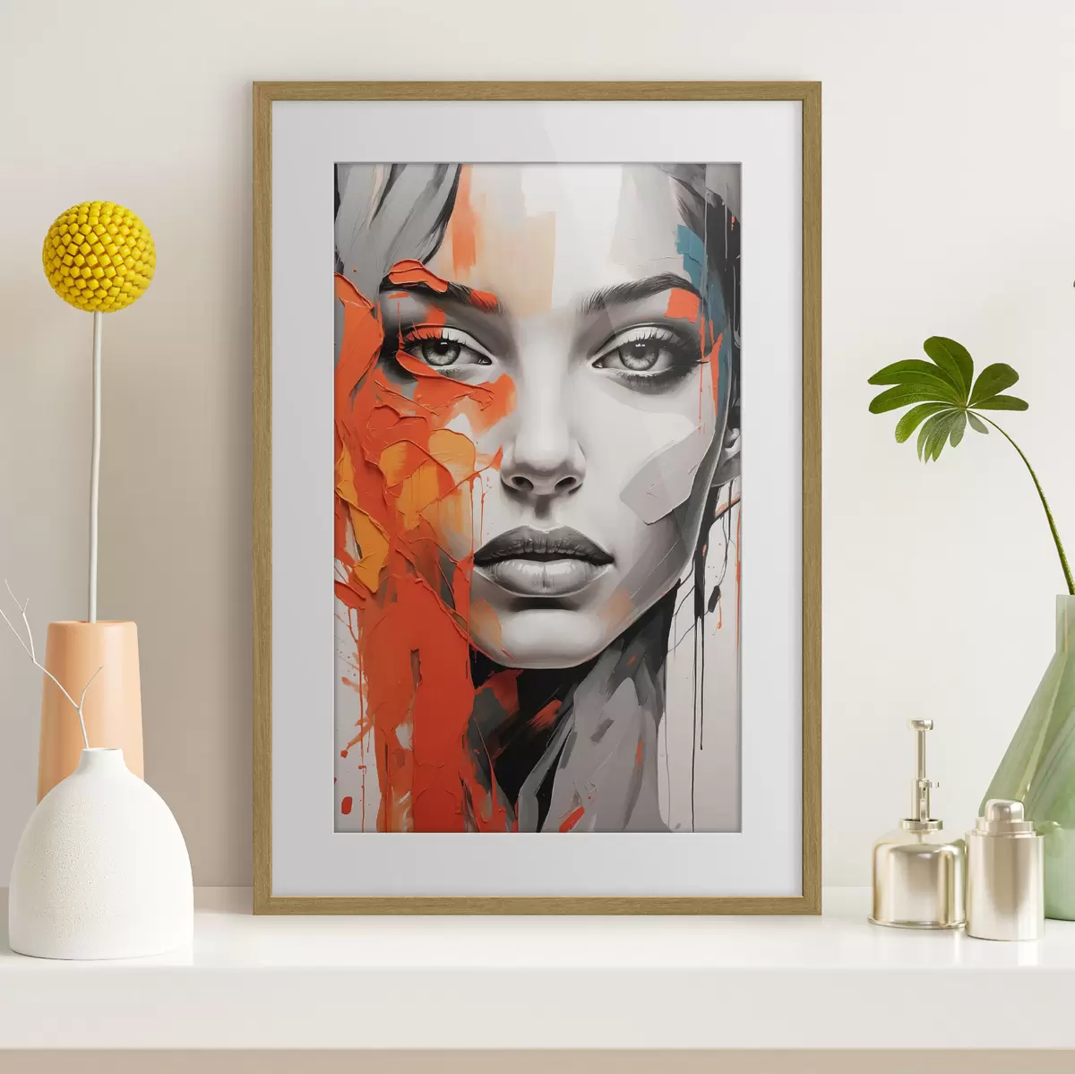 Plakat Twarz dziewczyny w stylu malarstwa olejnego f41764