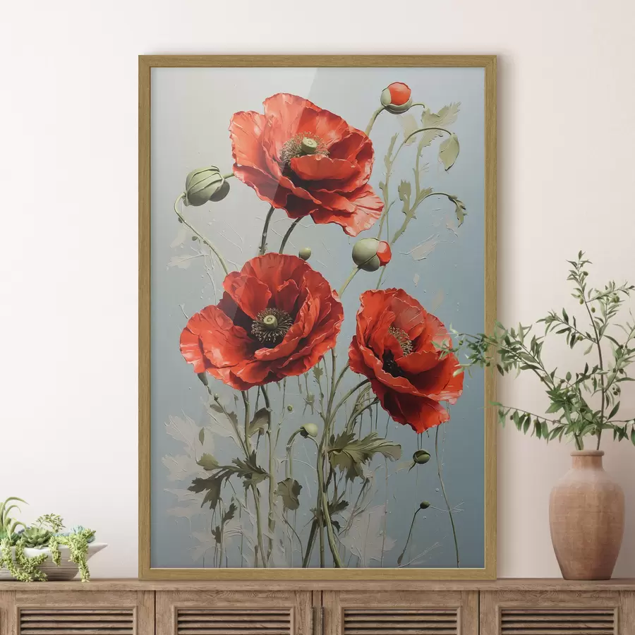 Fototapeta Maki na niebieskim tle f41773