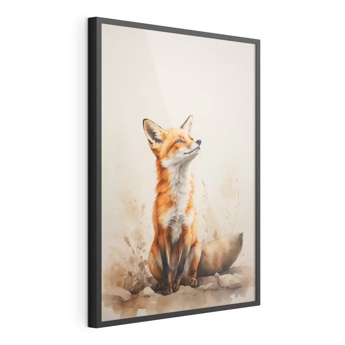 Plakat Lis na beżowym tle f41778