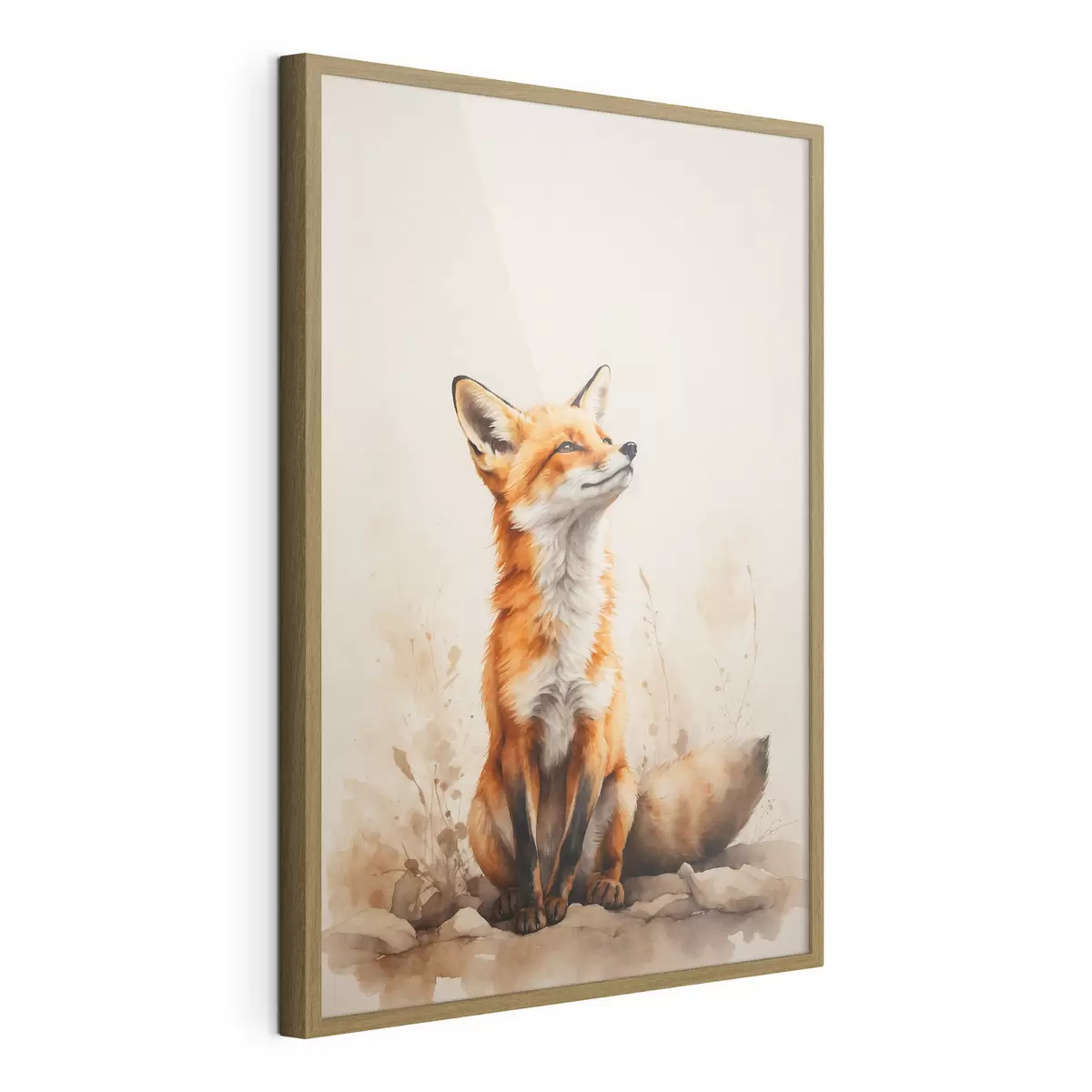 Plakat Lis na beżowym tle f41778