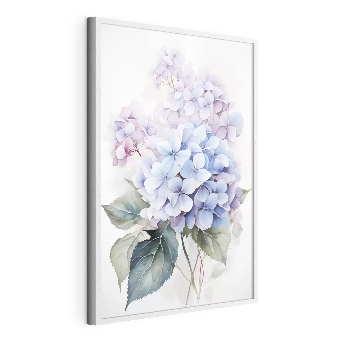 Plakat Gałązka z kwiatami hortensji imitacja akwareli f42143