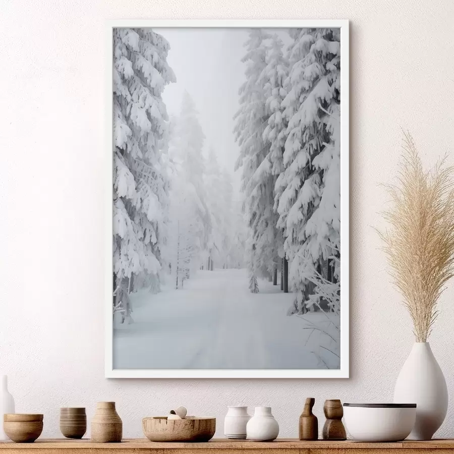 Fototapeta Zimowy las w śniegu f42153