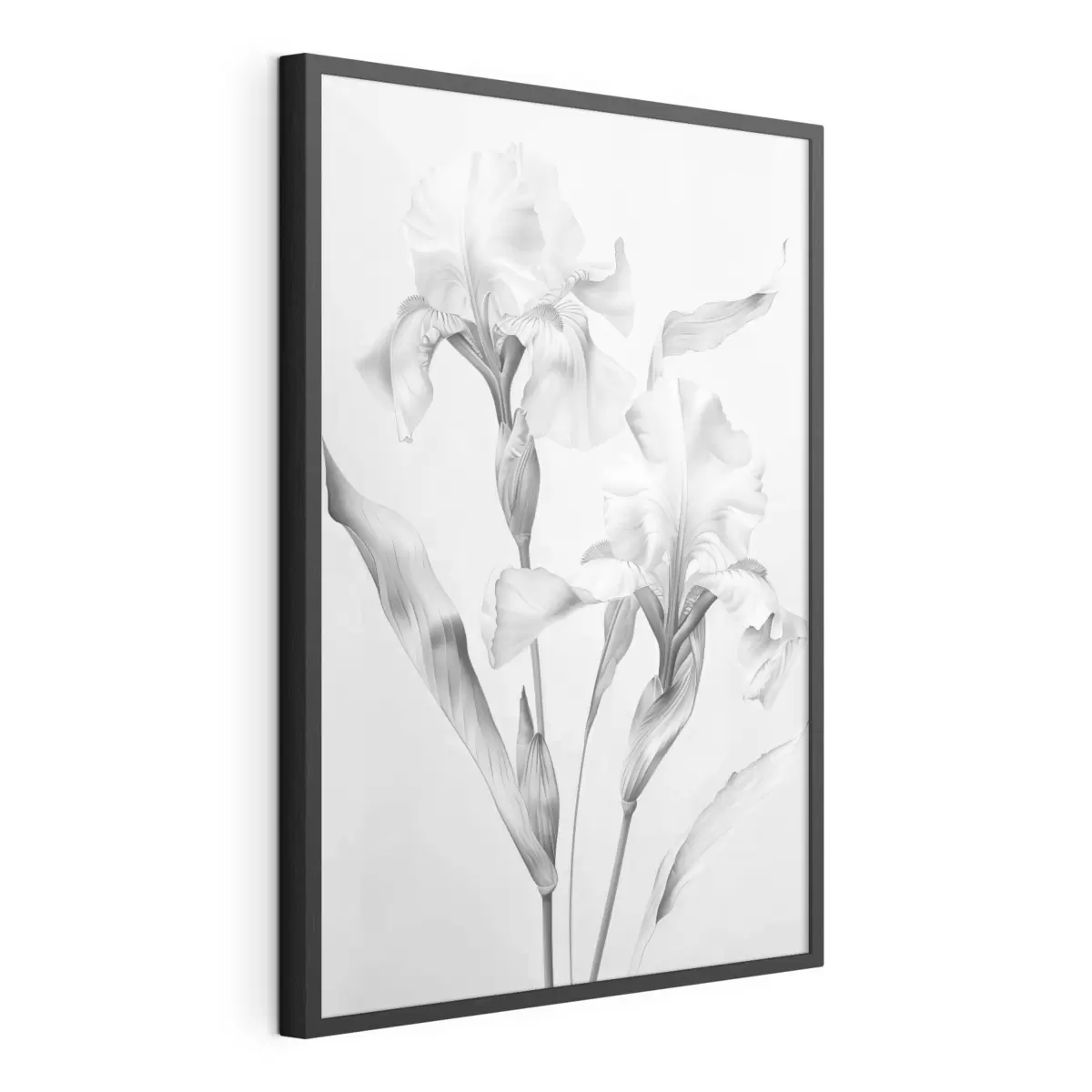Plakat Eleganckie irysy w czarno-białych odcieniach f42171