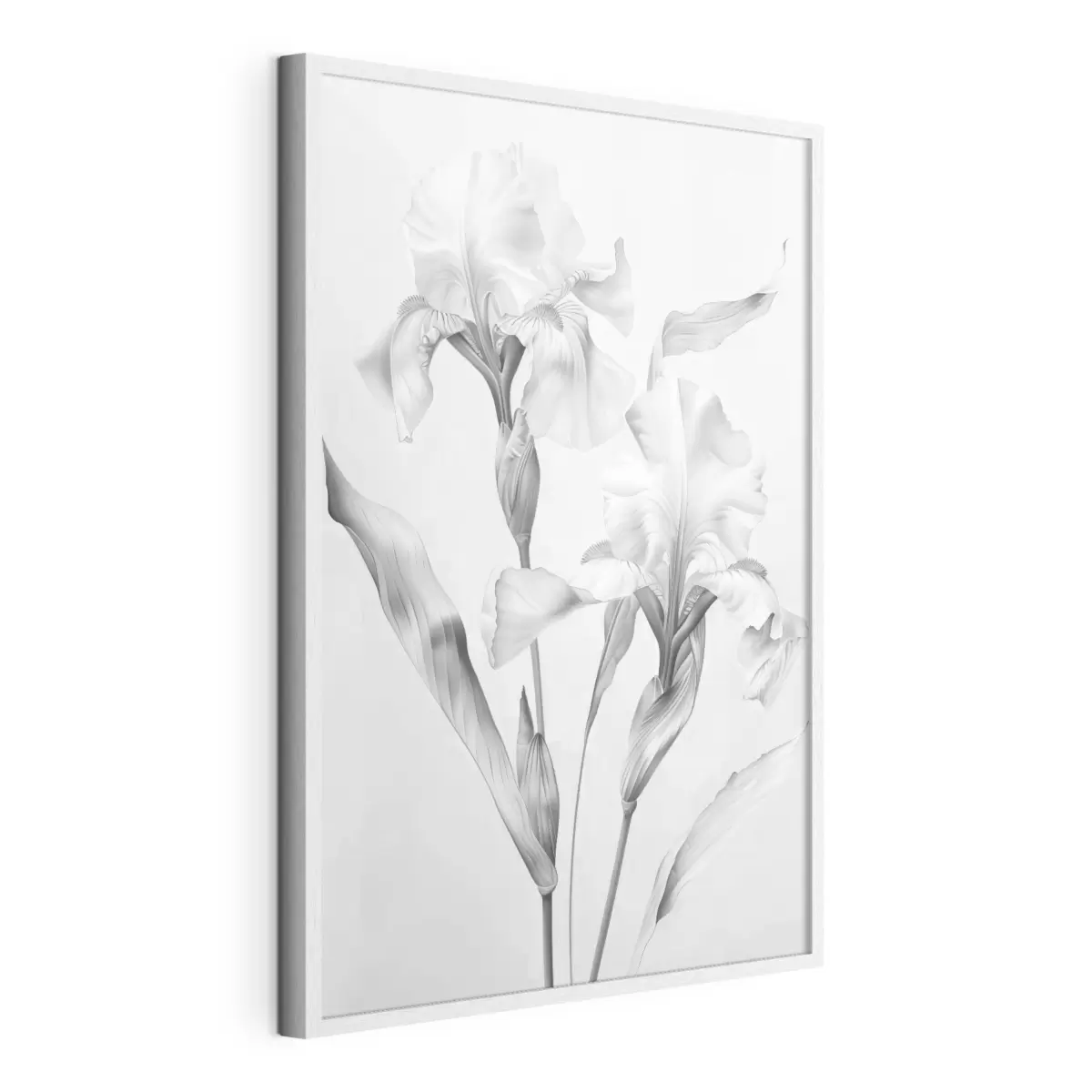 Plakat Eleganckie irysy w czarno-białych odcieniach f42171