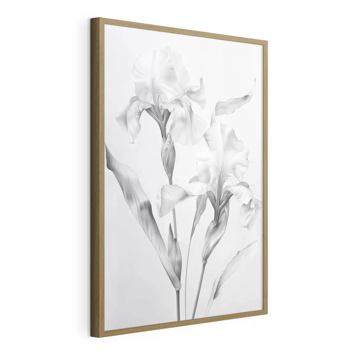 Plakat Eleganckie irysy w czarno-białych odcieniach f42171