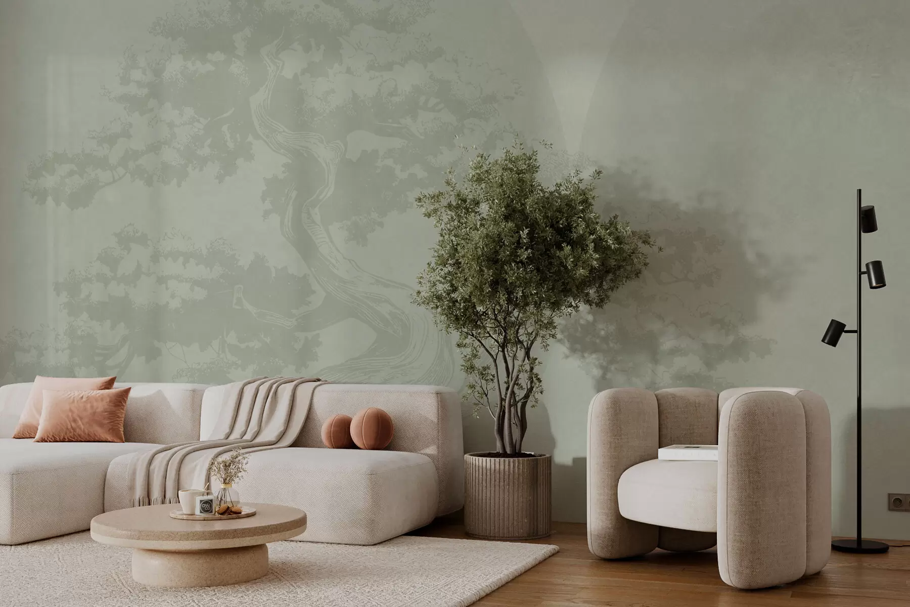 Fototapeta Drzewko bonsai minimalizm geometria grunge tło w08557v2