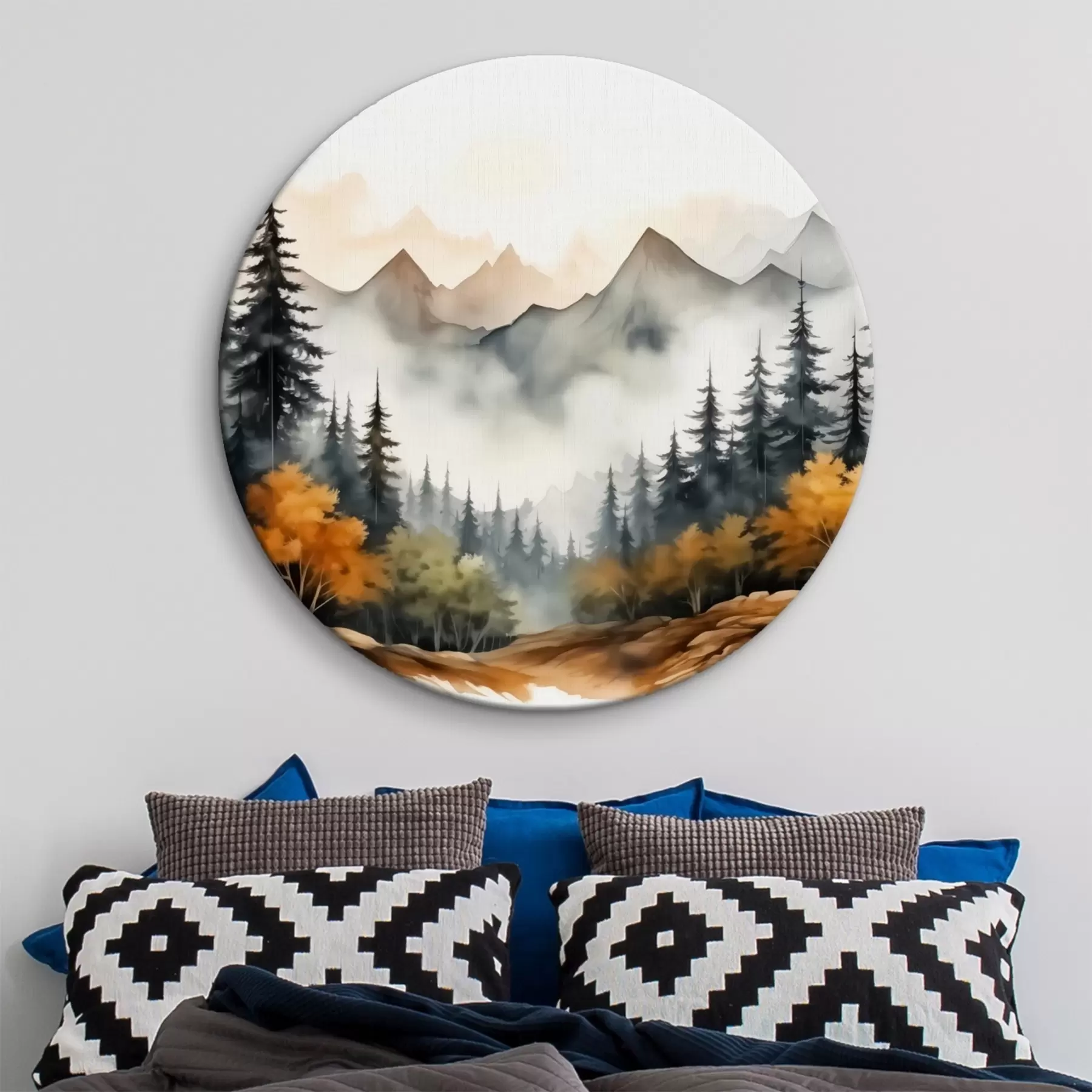 Obraz Las na tle akwarelowych gór r41240