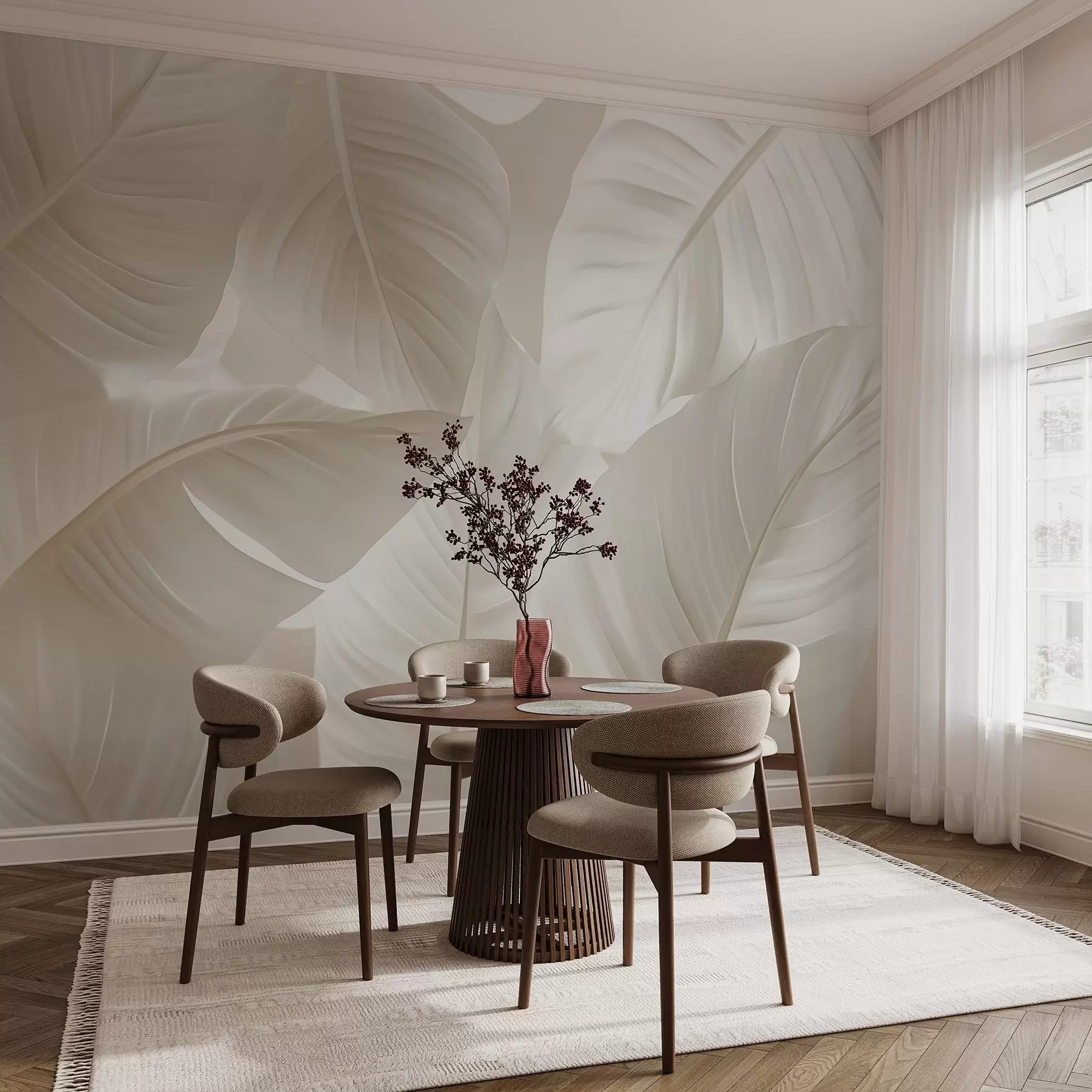 Fototapeta Duże, delikatne liście w08565