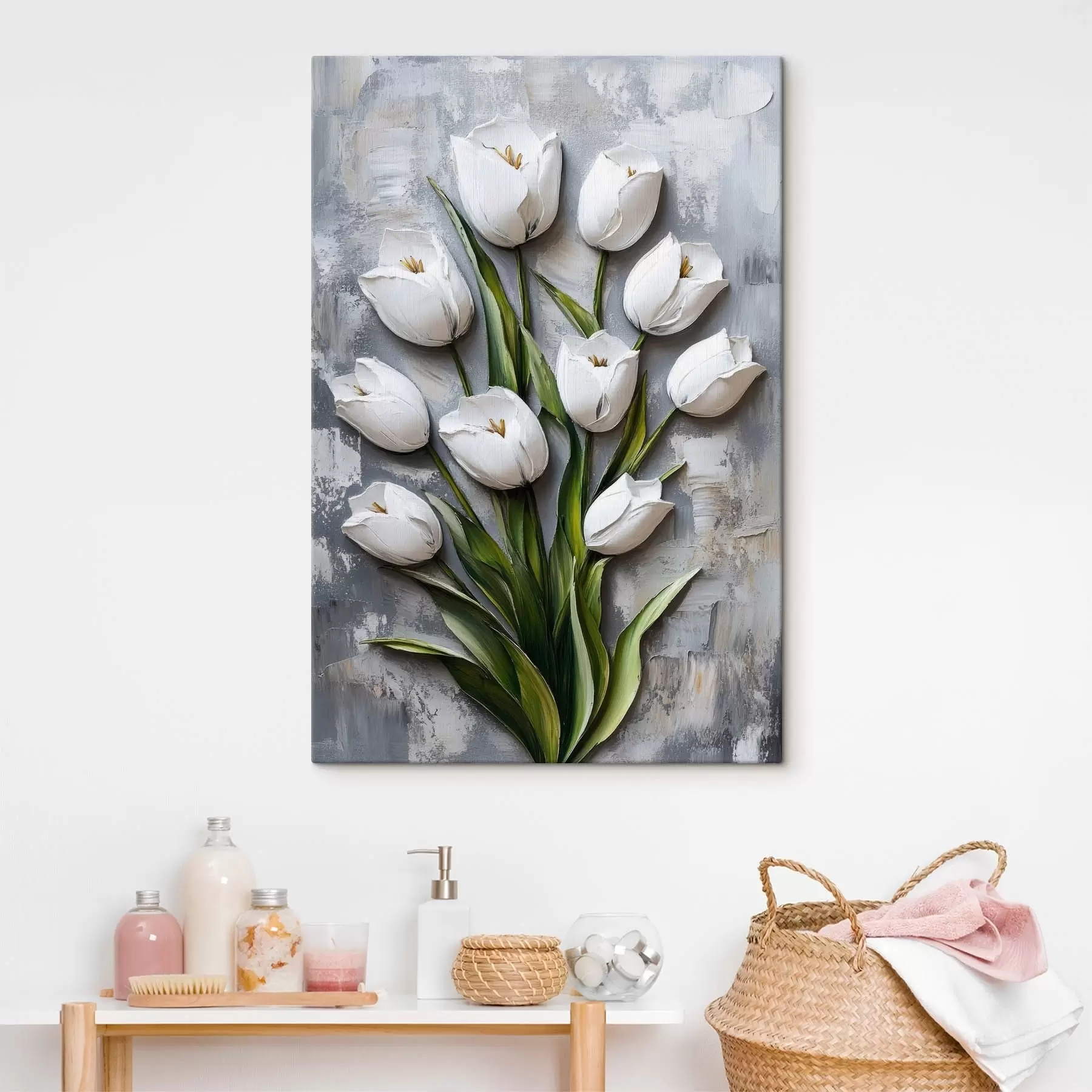 Obraz Kwiaty, bukiet tulipanów, imitacja modelowania s42176