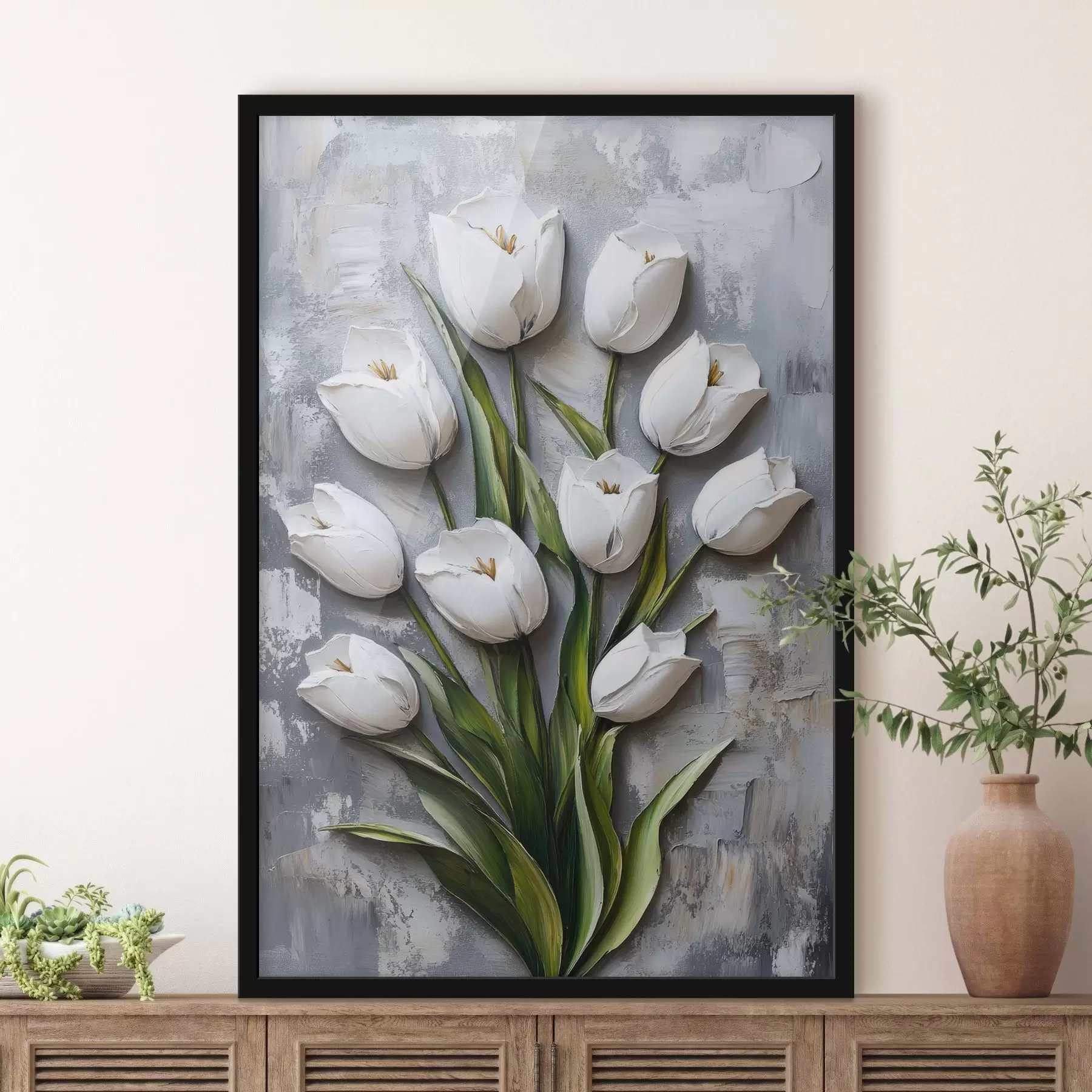 Fototapeta Kwiaty, bukiet tulipanów, imitacja modelowania f42176