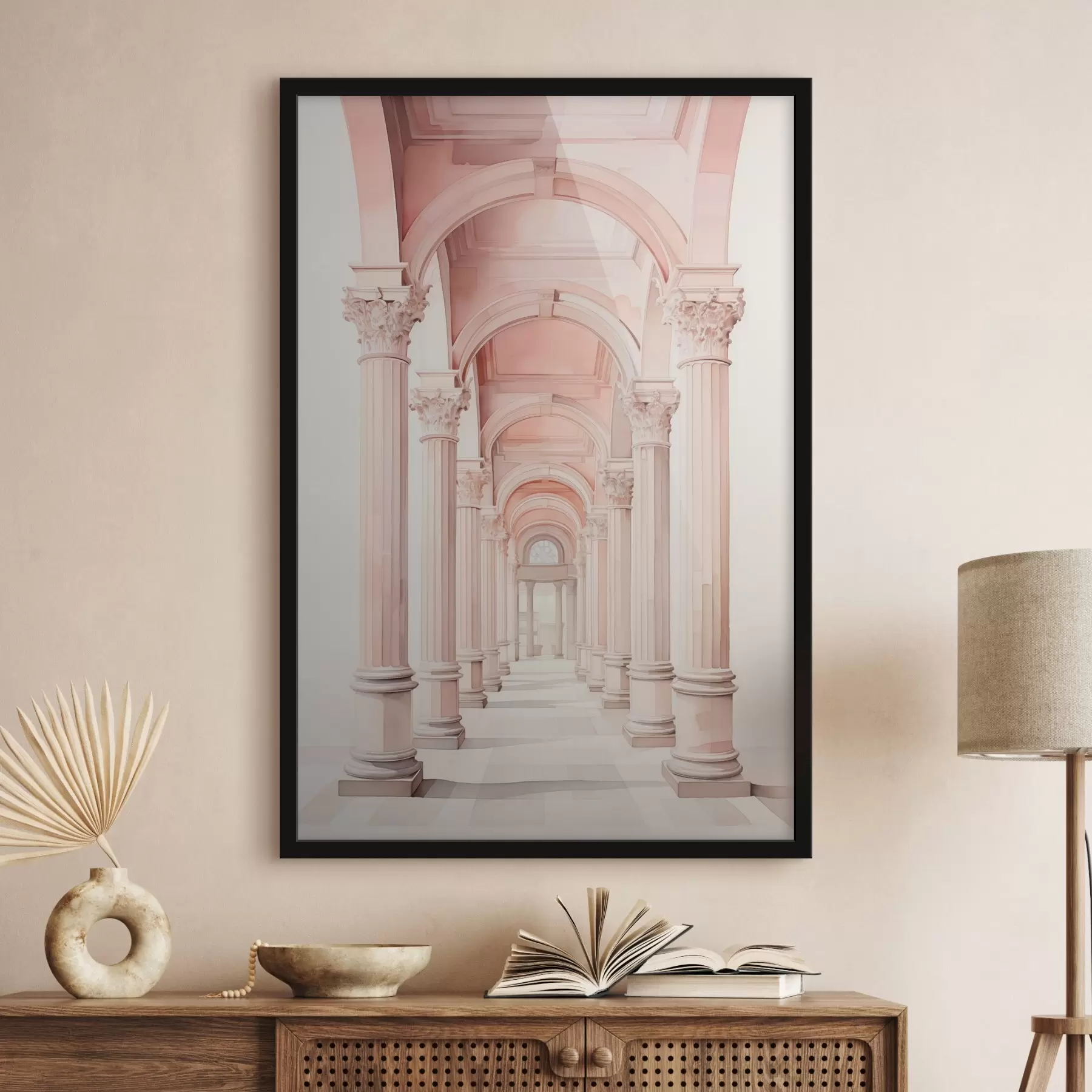 Fototapeta Struktura architektoniczna z kolumnami imitującymi akwarelę f42361