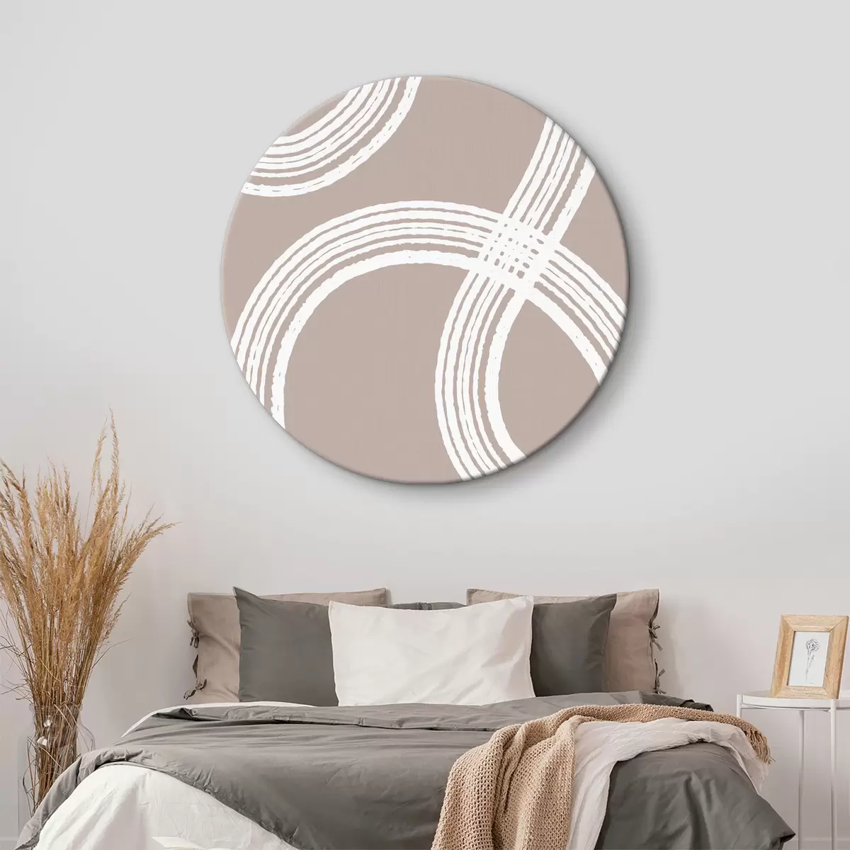 Okrągłe obrazy Nieskończone pętle w neutralnych kolorach r36406