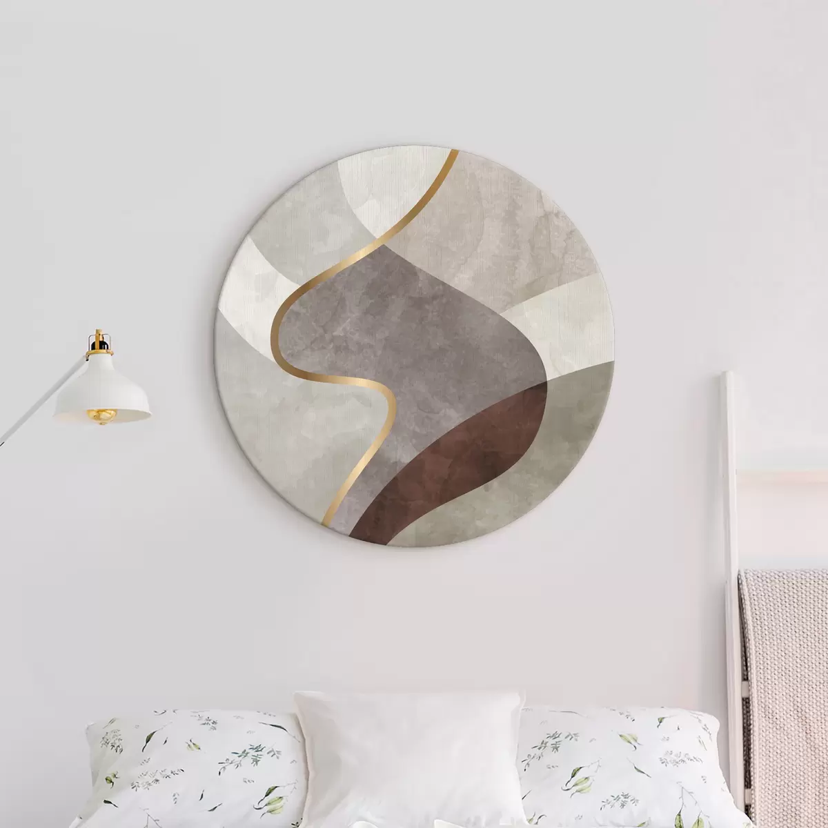 Okrągłe obrazy Akwarelowa abstrakcja geometryczna r37489