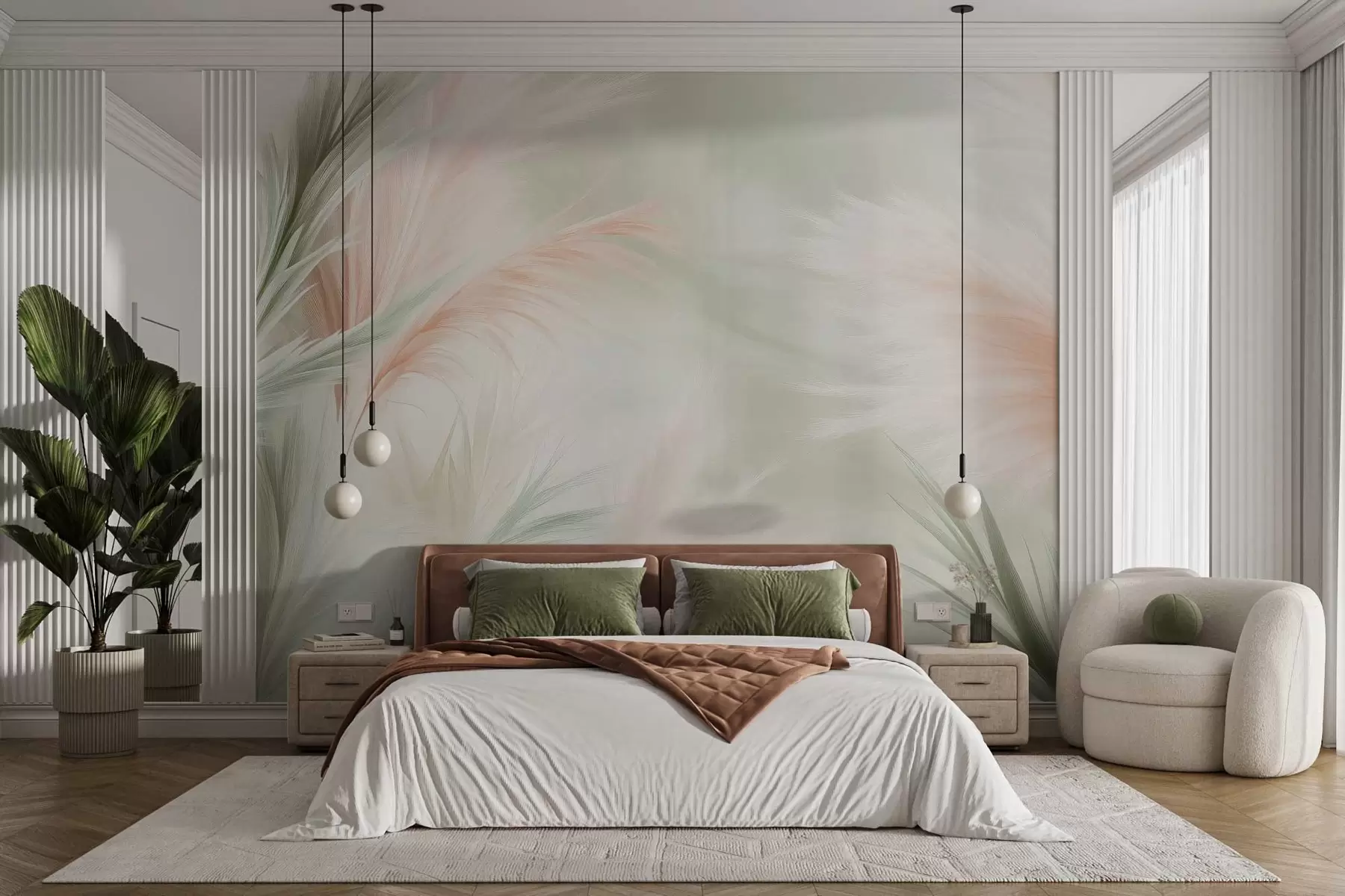 Fototapeta delikatna trawa pampasowa w delikatnych kolorach w02688