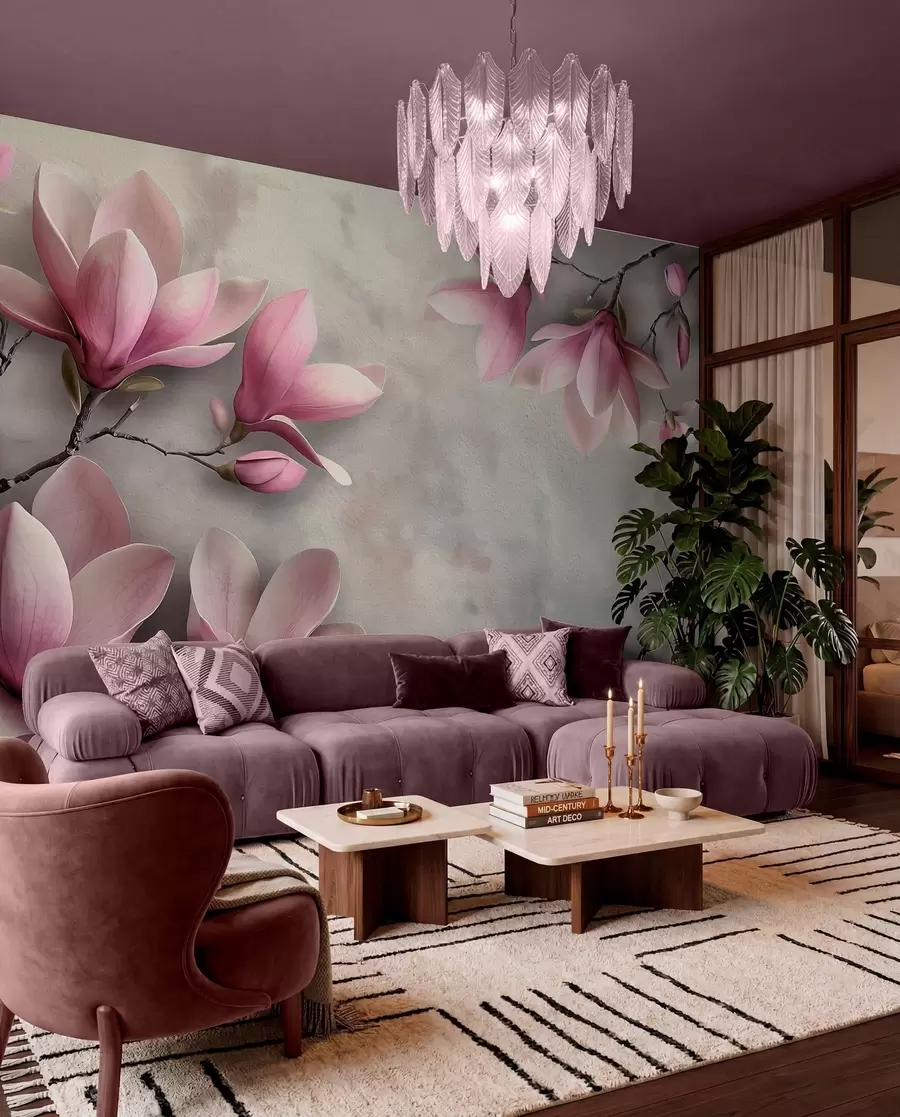 Fototapeta Magnolia na szarości w08636v1