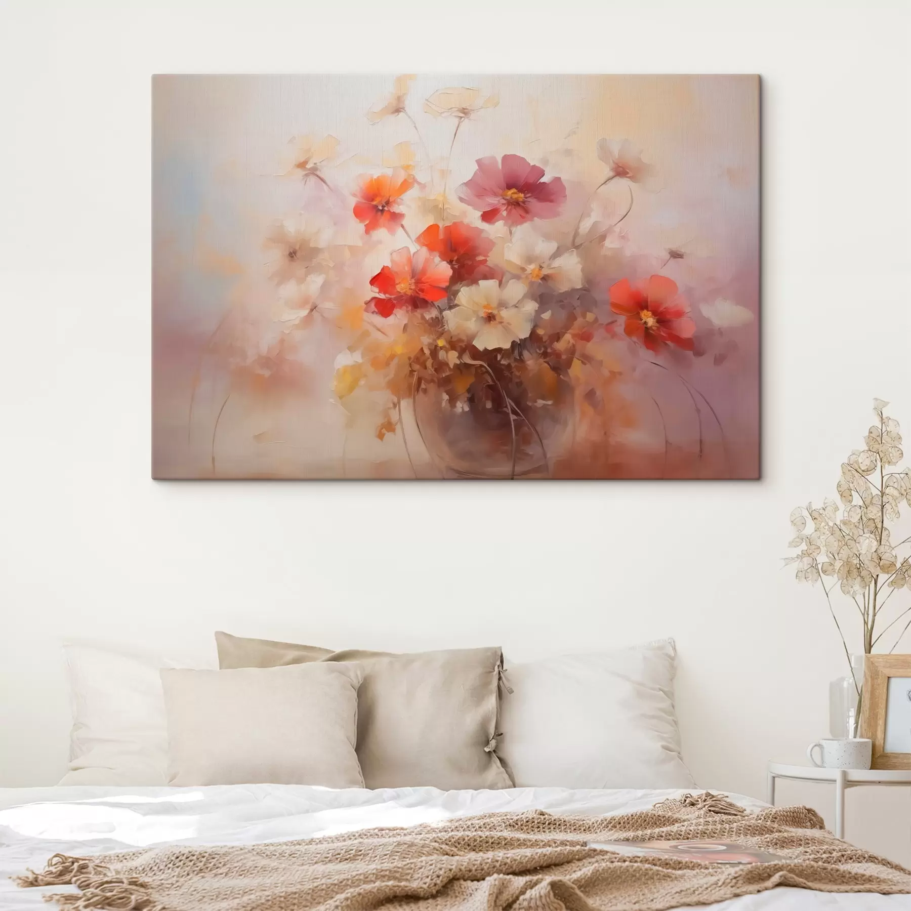 Obraz Kwiaty w wazonie imitujące obraz s42413