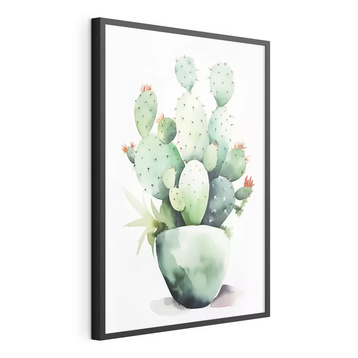 Plakat Mokra akwarela imitująca kaktus f42410