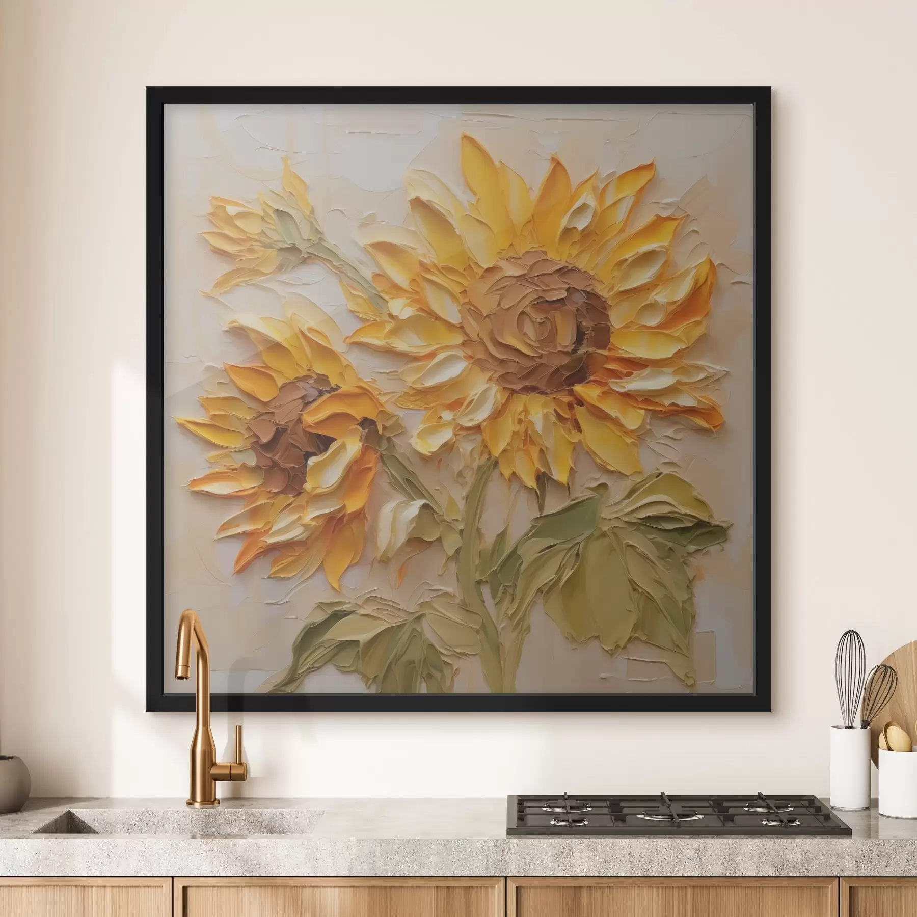 Fototapeta Słoneczniki imitujące pociągnięcia farbą f42411