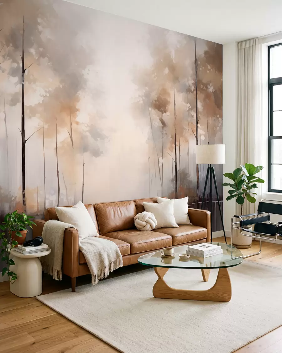 Fototapeta Mglisty las nad stawem w02758