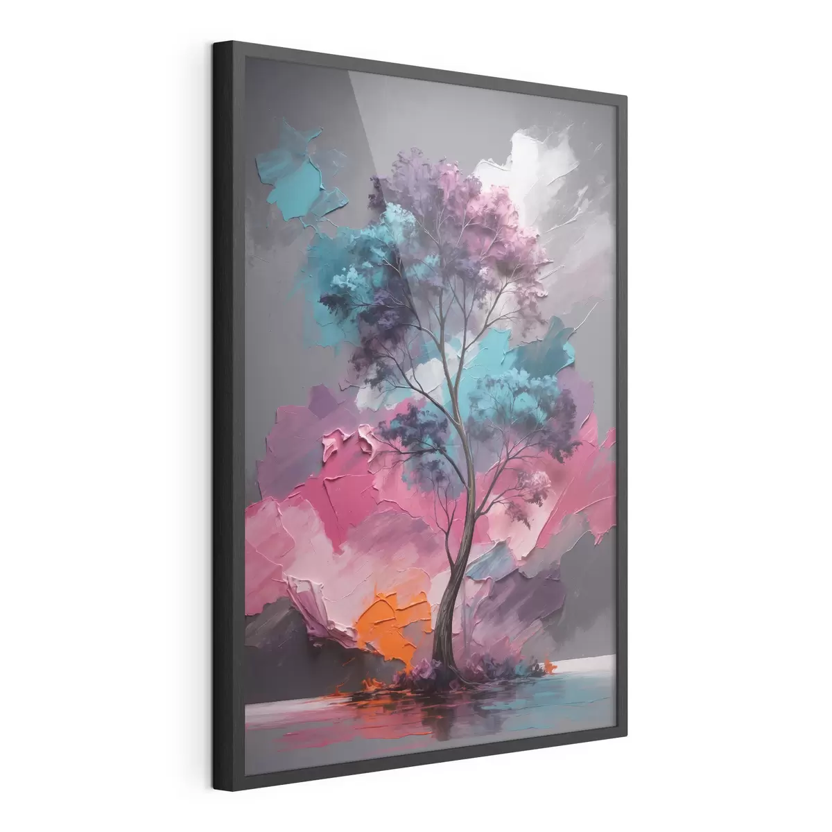 Plakat Drzewo na różowo-szarym tle f42262