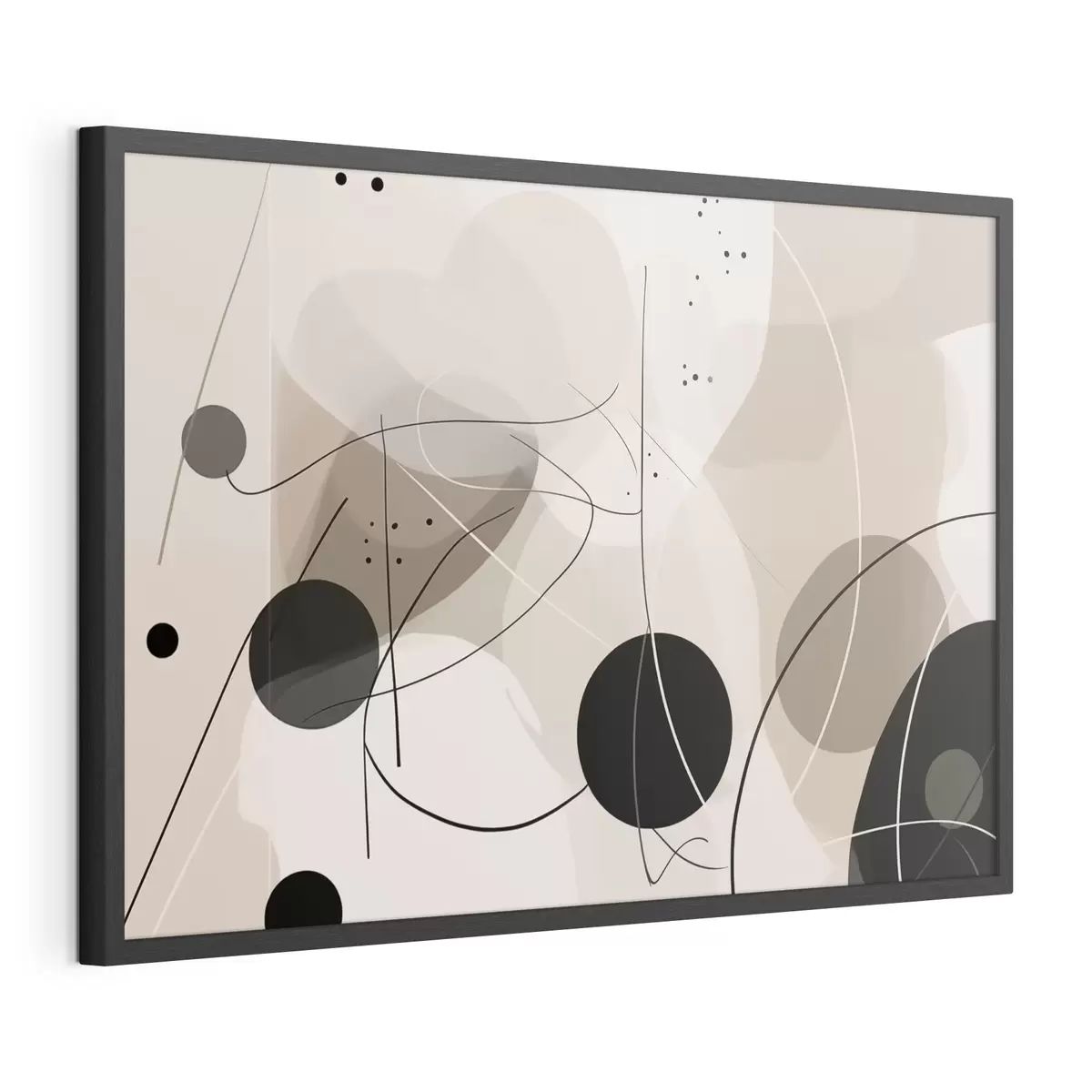 Plakat Abstrakcyjna kompozycja z geometrycznymi kształtami i liniami f42475