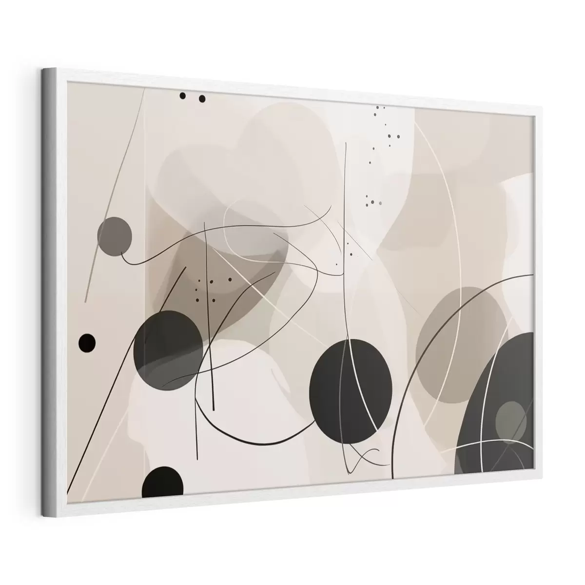 Plakat Abstrakcyjna kompozycja z geometrycznymi kształtami i liniami f42475