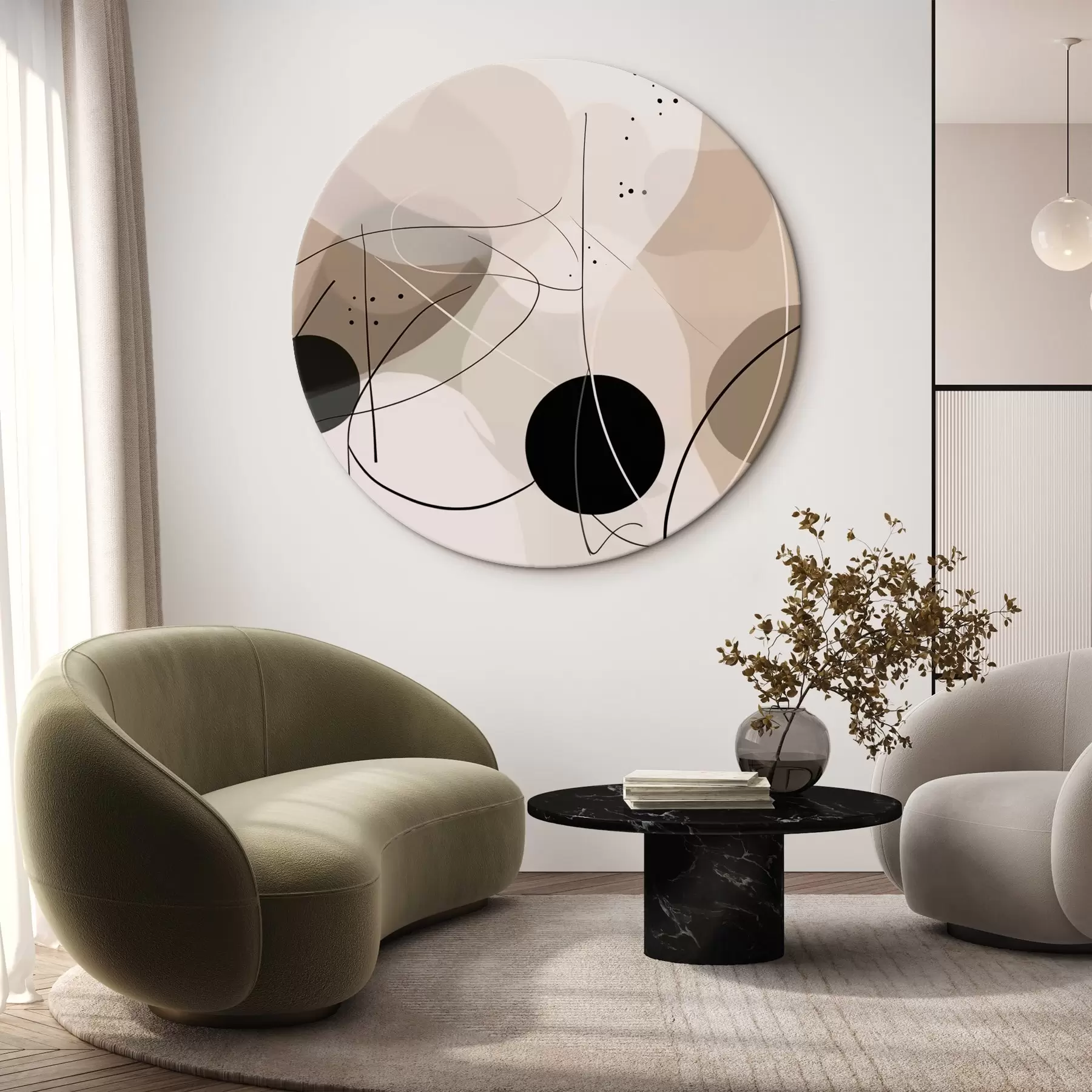 Obraz Abstrakcyjna kompozycja z geometrycznymi kształtami i liniami r42475