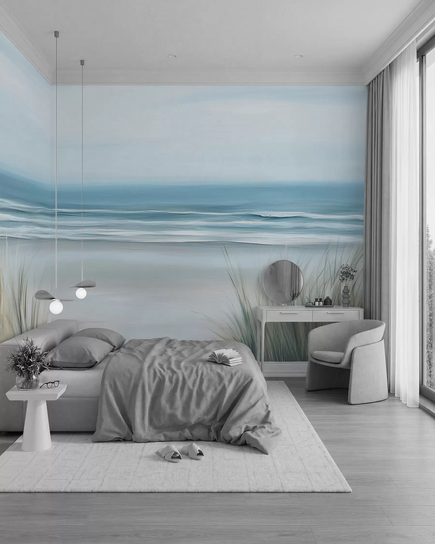 Fototapeta Krajobraz z dziką plażą w stylu malarstwa olejnego w02869