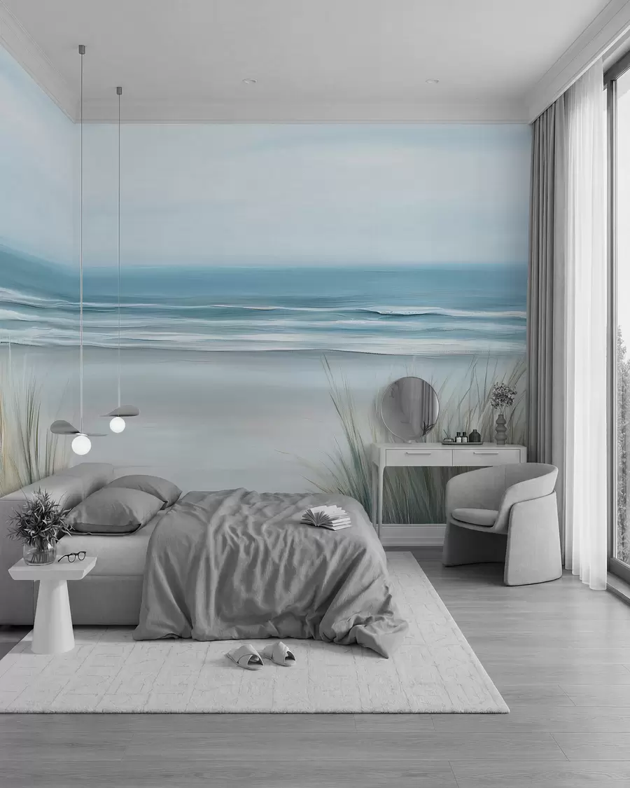 Fototapeta Krajobraz z dziką plażą w stylu malarstwa olejnego w02869