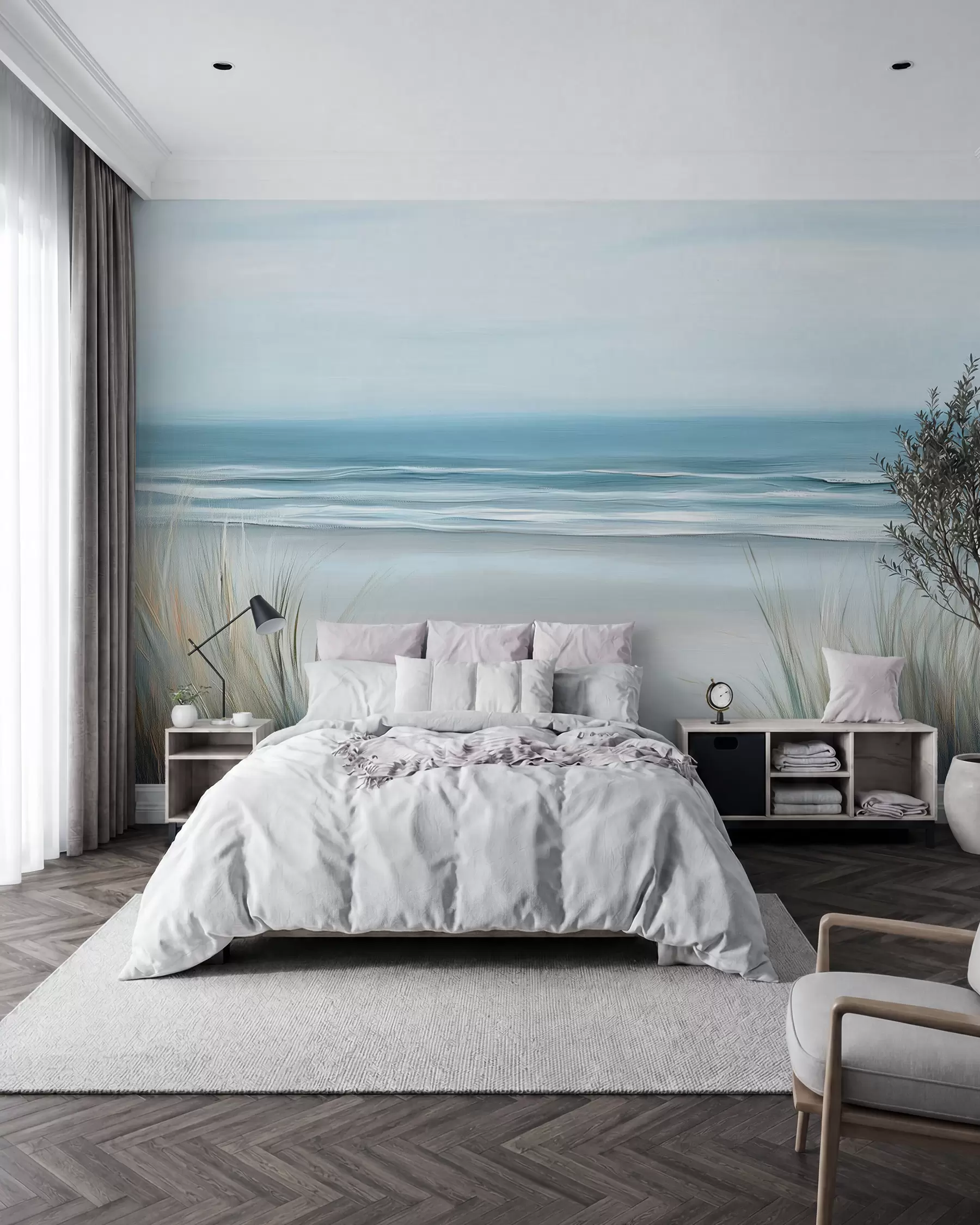 Fototapeta Krajobraz z dziką plażą w stylu malarstwa olejnego w02869