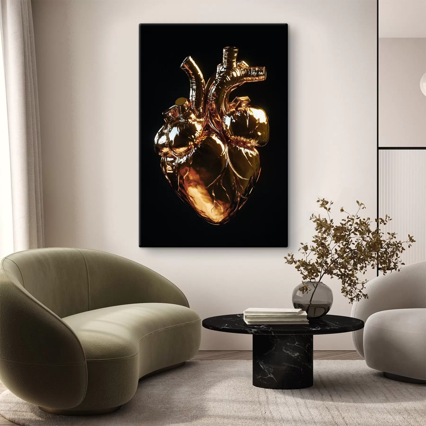 Fototapeta Anatomiczne serce z jasnym, ciepłym połyskiem s42610