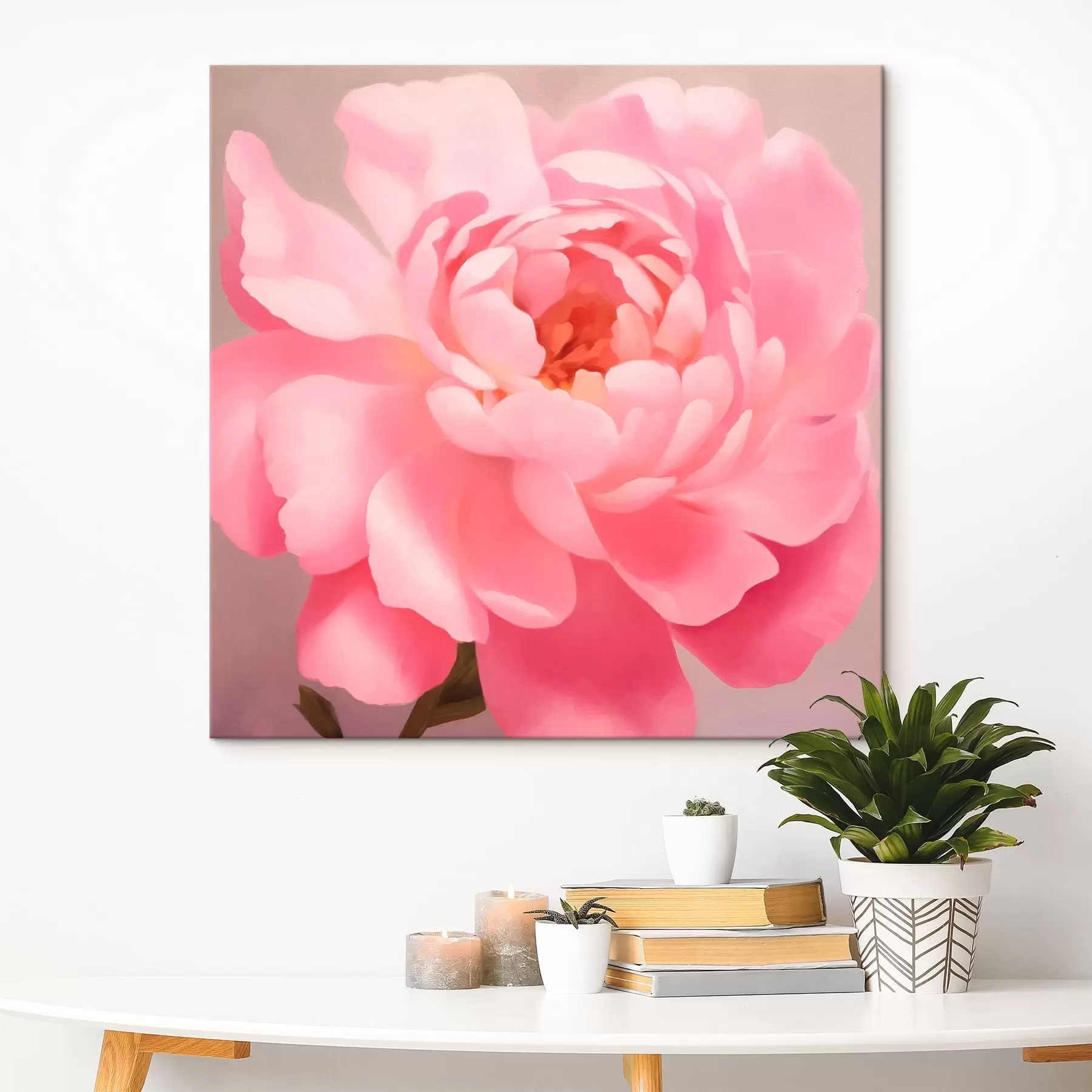 Obraz Duża różowa piwonia s42639