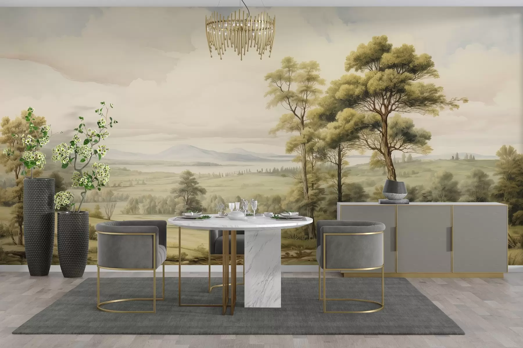 Fototapeta Nowoczesny pejzaż akwarelowy w02978