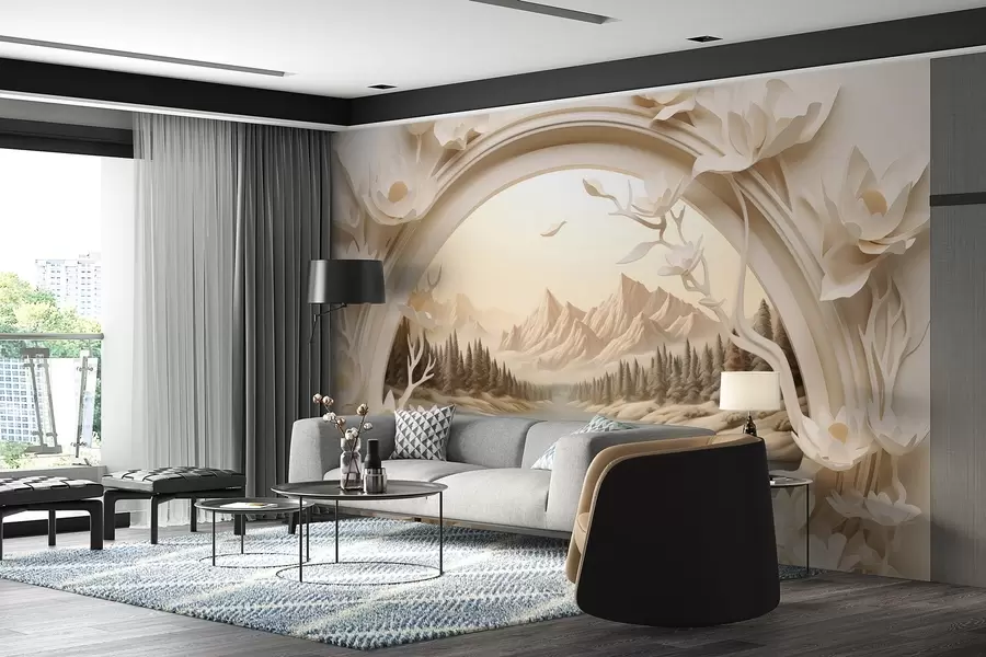 Fototapeta Krajobraz przez łuk w02987