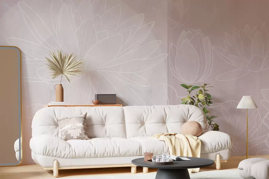 Fototapeta Kwiaty lotosu i geometria w03005v2