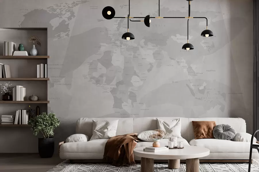 Fototapeta Wieloryby z geometrią mapy świata w03007v1