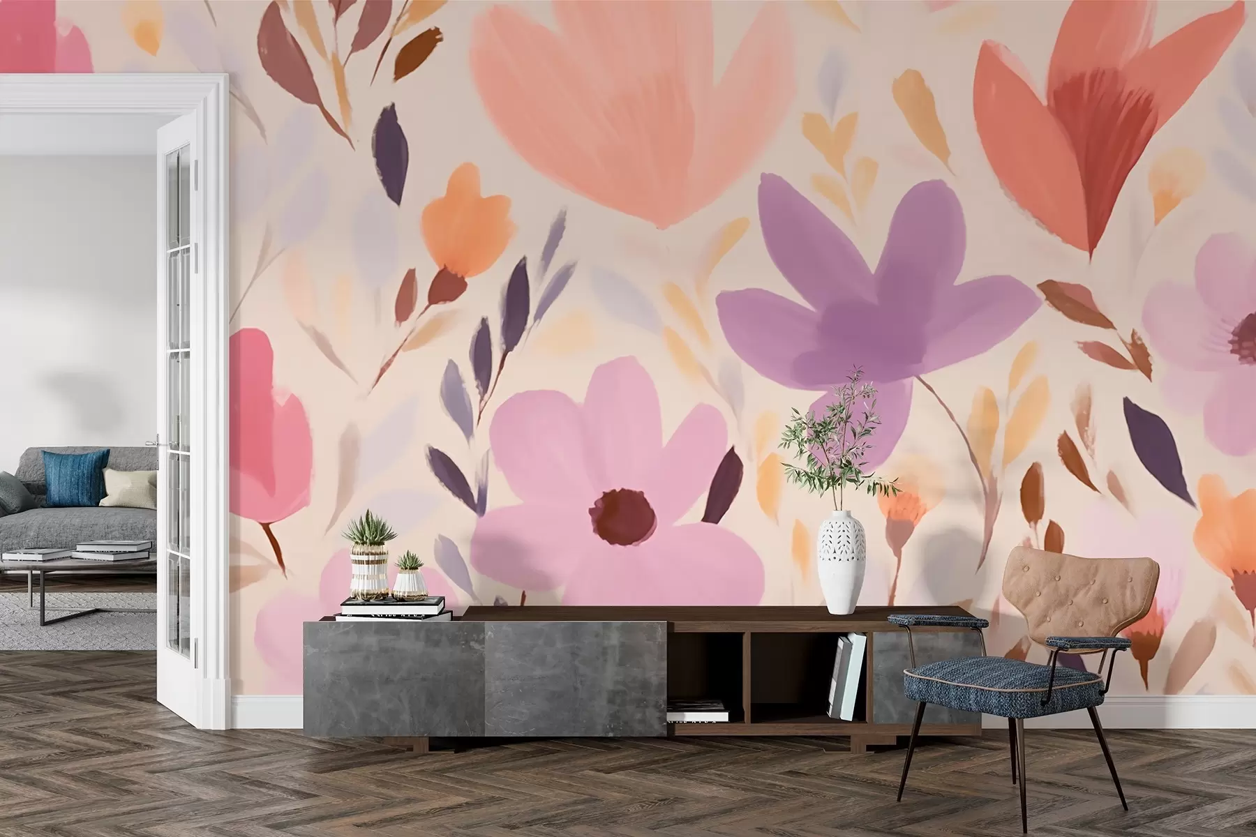 Fototapeta Delikatny kwiatowy wzór w03000