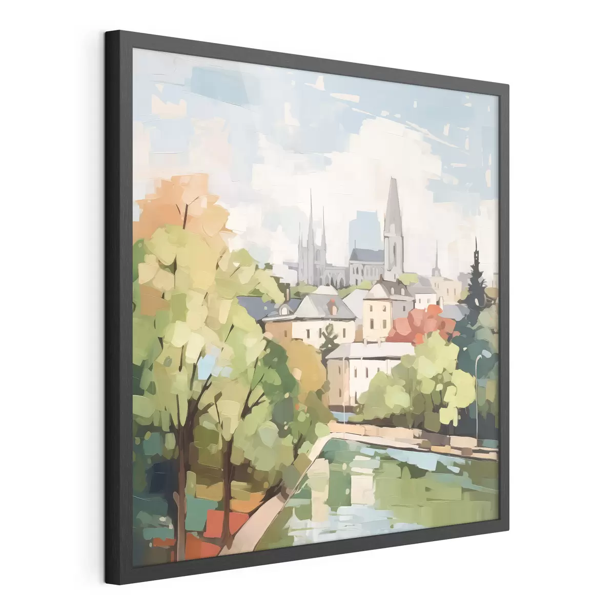 Plakat Obraz imitujący abstrakcyjny pejzaż miejski f42834