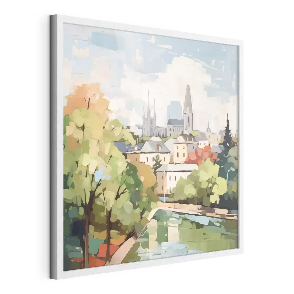 Plakat Obraz imitujący abstrakcyjny pejzaż miejski f42834