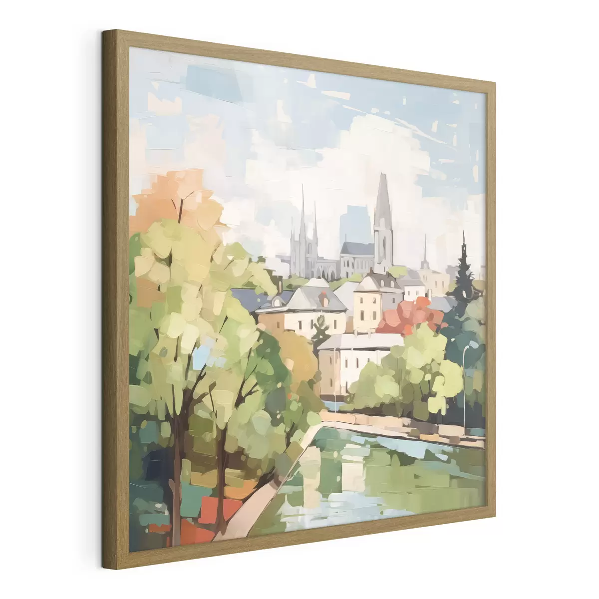 Plakat Obraz imitujący abstrakcyjny pejzaż miejski f42834
