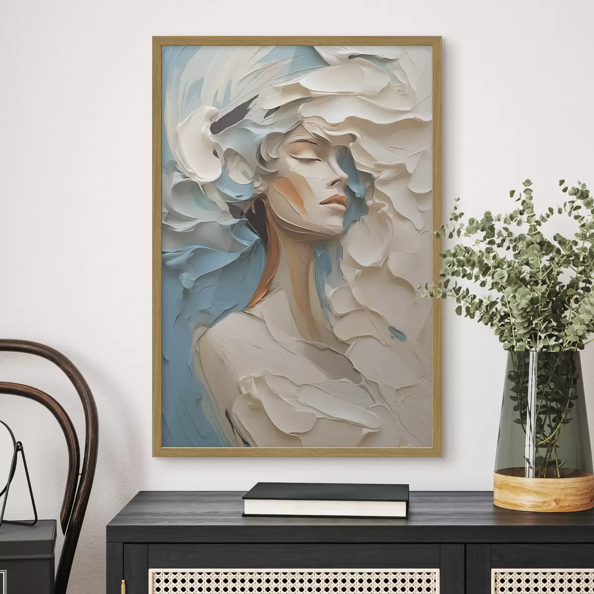 Plakat Portret dziewczyny abstrakcyjna imitacja malarstwa f42904