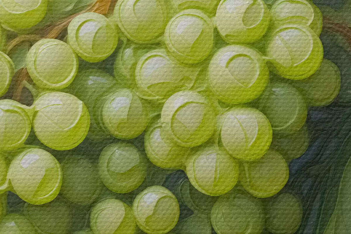 Okrągłe obrazy Zielone winogrona r42896