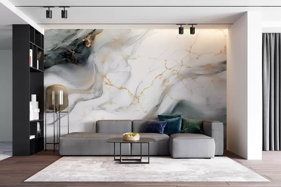 Fototapeta Szary kamień z nutą jadeitowej zieleni w08749