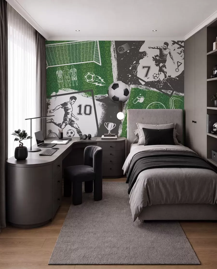 Fototapeta Piłkarze, piłka i boisko w03121
