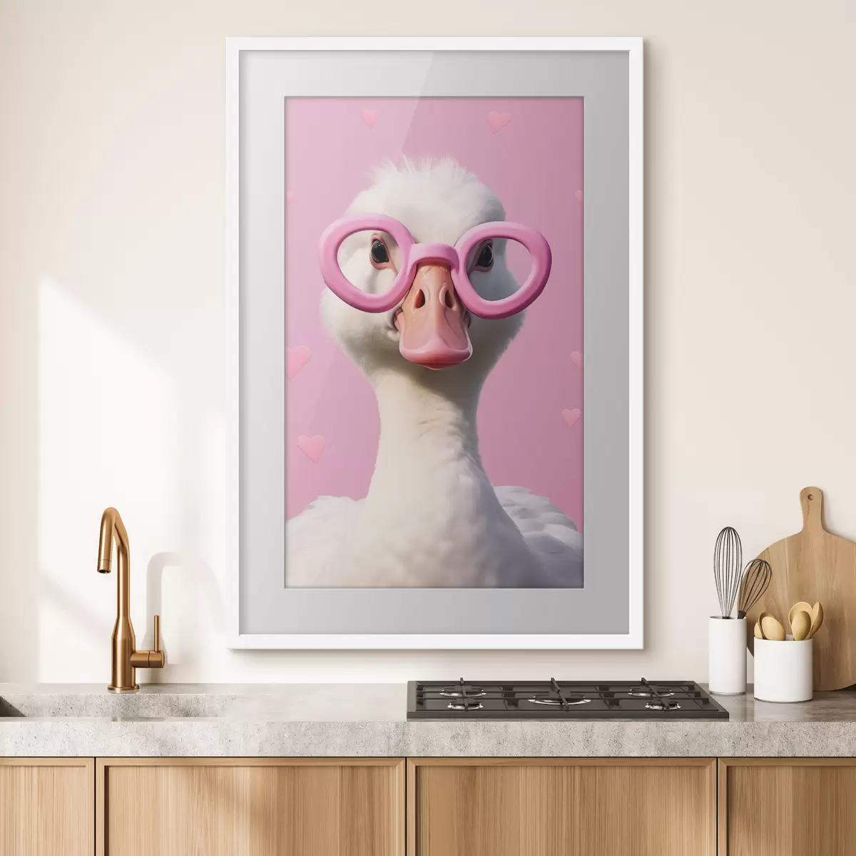 Plakat Gęś w różowych okularach f42947