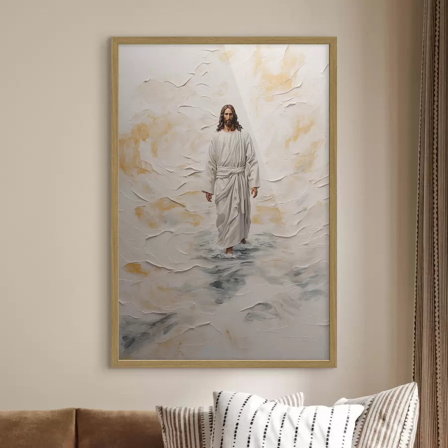 Fototapeta Jezus Chrystus chodzący po wodzie w stylu obrazu olejnego f42769