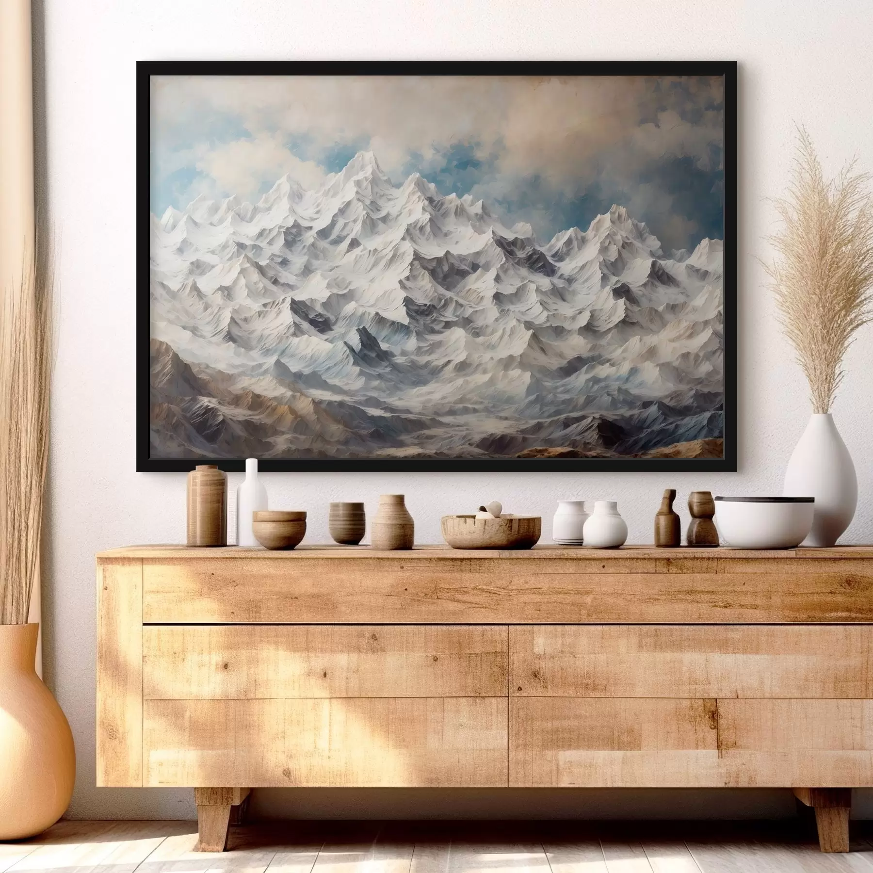 Fototapeta Śnieżne góry w stylu malarstwa akrylowego f42775